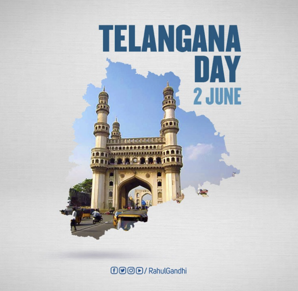 Rahul Gandhi Greets Telangana People on Statehood Day!